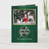 Rustieke Kerst 🎄 Parka Posse Schuur Hout Kaart (Voorkant)