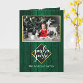 Rustieke Kerst 🎄 Parka Posse Schuur Hout Kaart (Gele Bloem)