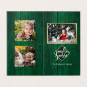 Rustieke Kerst 🎄 Parka Posse Schuur Hout Kaart (Buitenkant ongevouwen)