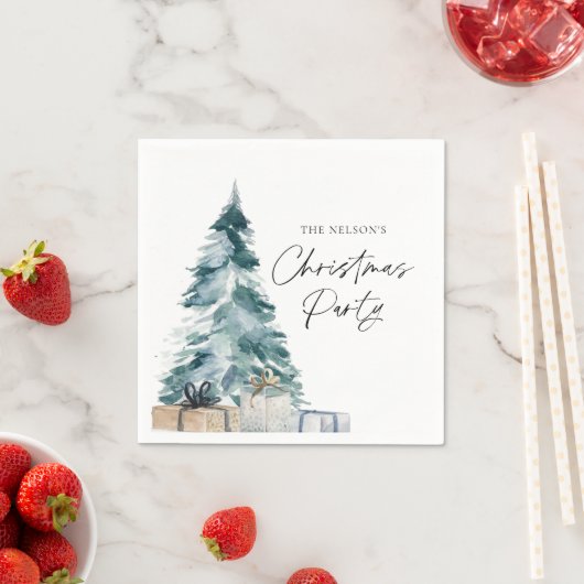 Rustieke Kerst Party gepersonaliseerde papieren se Servet (Insitu)