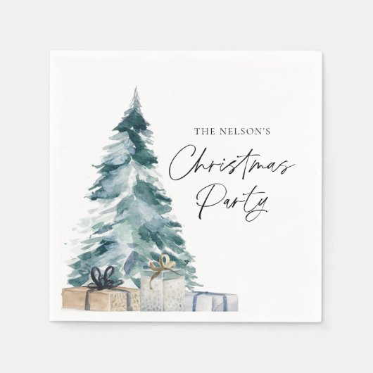 Rustieke Kerst Party gepersonaliseerde papieren se Servet (Voorkant)