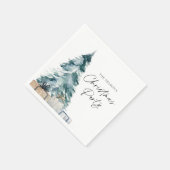 Rustieke Kerst Party gepersonaliseerde papieren se Servet (Hoek)