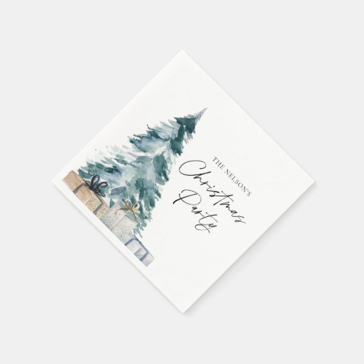 Rustieke Kerst Party gepersonaliseerde papieren se Servet (Hoek)