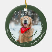 Rustieke Kerst Pet Foto Ornament voor Dog Mom (Voorkant)