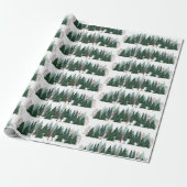 Rustieke Kerst Pijnboom Patroon Cadeaupapier (Uitgerold)