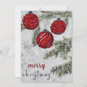 Rustieke Kerst Pine Tree Ornamenten Vakantie Kaart (Voorkant)