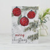 Rustieke Kerst Pine Tree Ornamenten Vakantie Kaart (Staand voorkant)