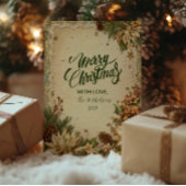 Rustieke kerst pinecones en kant feestdagenkaart