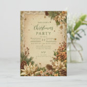 Rustieke kerst pinecones en kant kaart (Staand voorkant)