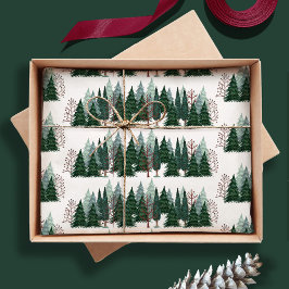 Rustieke Kerst Piramide Denneboom Patroon Tissuepapier