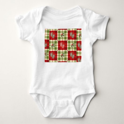 Rustieke Kerst Plaid Baby Outfit – Boerderij Romper (Voorkant)