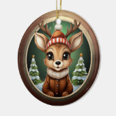 Rustieke Kerst Reindeer, Kerst herten Decor 🦌🎄 Keramisch Ornament (Links)