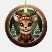 Rustieke Kerst Reindeer, Kerst herten Decor 🦌🎄 Keramisch Ornament (Achterkant)