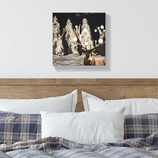Rustieke Kerst Rendier Canvas Decor (Insitu (Slaapkamer))