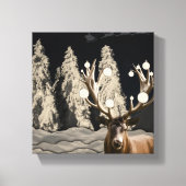 Rustieke Kerst Rendier Canvas Decor (Voorkant)