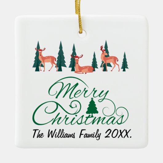 Rustieke kerst rendieren Ornamenten vakantie foto (Voorkant)