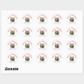 Rustieke kerst rendieren wensen ronde sticker (Vel)