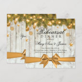 Rustieke Kerst Repetitie Diner Gouden Decor Kaart (Voorkant / Achterkant)