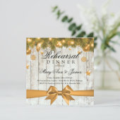 Rustieke Kerst Repetitie Diner Gouden Decor Kaart (Staand voorkant)