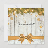 Rustieke Kerst Repetitie Diner Gouden Decor Kaart (Achterkant)