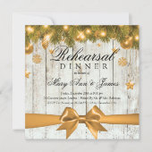 Rustieke Kerst Repetitie Diner Gouden Decor Kaart (Voorkant)