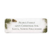 Rustieke kerst retour label (Voorkant)