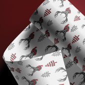 Rustieke kerst rode buffel geruite rendieren cadeaupapier