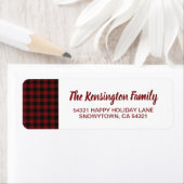 Rustieke Kerst Rode Buffel Plaid Vakantie Etiket (Insitu)