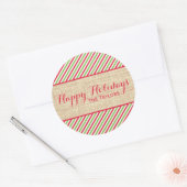 Rustieke Kerst Rode Groene Strepen Gift Label (Envelop)