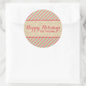 Rustieke Kerst Rode Groene Strepen Gift Label (Tas)