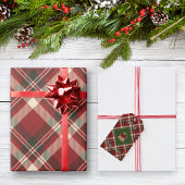Rustieke Kerst Rood Groen Gingham Plaid Gift Cadeaupapier