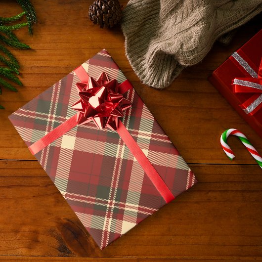 Rustieke Kerst Rood Groen Gingham Plaid Gift Cadeaupapier