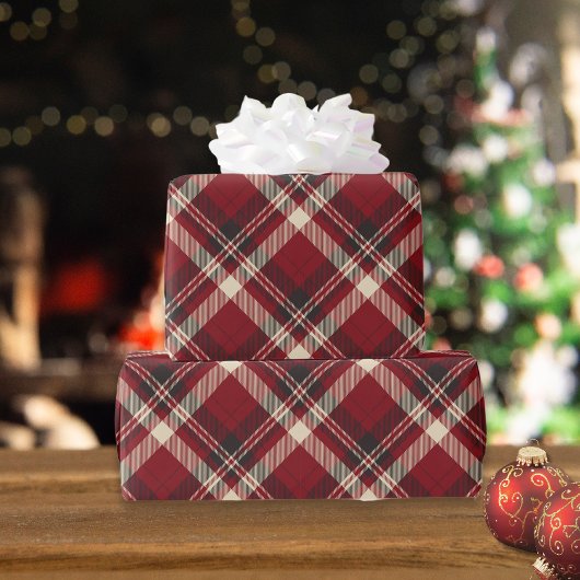 Rustieke Kerst Rood Groen Gingham Plaid Gift Cadeaupapier