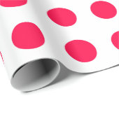 Rustieke Kerst Sjabloon Rode Polka Dots Wit Cadeaupapier (Rol Hoek)