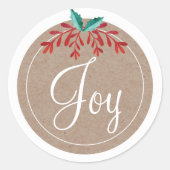 Rustieke Kerst Sticker - Vreugde (Voorkant)