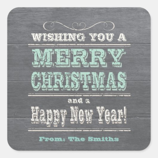 Rustieke Kerst stickers Groene Custom (Voorkant)