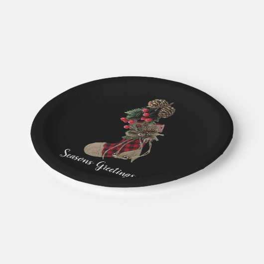 Rustieke Kerst Stocking Paper Bord (Gekanteld)