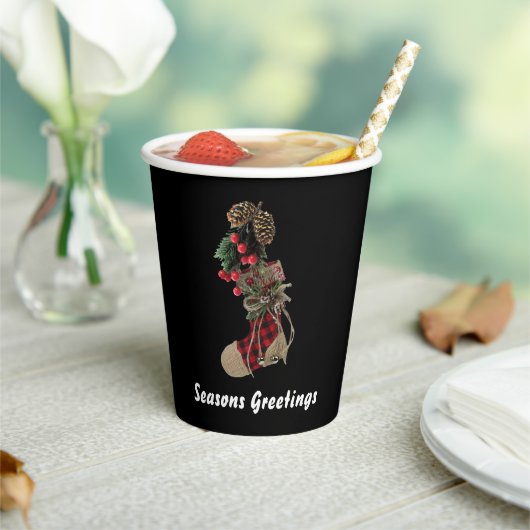 Rustieke Kerst Stocking Paper Cup Papieren Bekers (Insitu)
