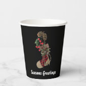 Rustieke Kerst Stocking Paper Cup Papieren Bekers (Achterkant)
