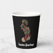 Rustieke Kerst Stocking Paper Cup Papieren Bekers (Voorkant)