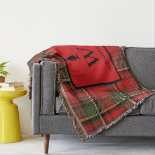 Rustieke Kerst Tartan Kerst Plaid Monogram Deken