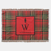 Rustieke Kerst Tartan Kerst Plaid Monogram Deken (Voorkant)