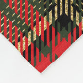 Rustieke Kerst Tartan Kerst Plaid Monogram Fleece Deken (Hoek)