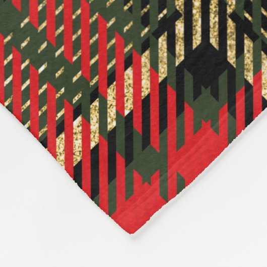 Rustieke Kerst Tartan Kerst Plaid Monogram Fleece Deken (Hoek)