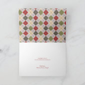 Rustieke kerst traditionele Argyle vakantie foto Feestdagen Kaart (Binnen)