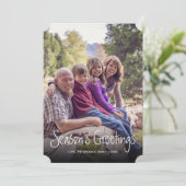 Rustieke Kerst Traditionele Vlakke Vakantiefoto Feestdagenkaart (Staand voorkant)