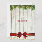 Rustieke Kerst Trouwboom Lint Goud Glitter Kaart (Achterkant)