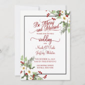 Rustieke kerst vakantie bruiloft uitnodiging (Voorkant)