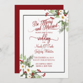 Rustieke kerst vakantie bruiloft uitnodiging (Voorkant / Achterkant)