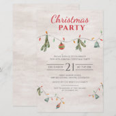 Rustieke kerst vakantie feest uitnodiging briefpapier (Voorkant / Achterkant)